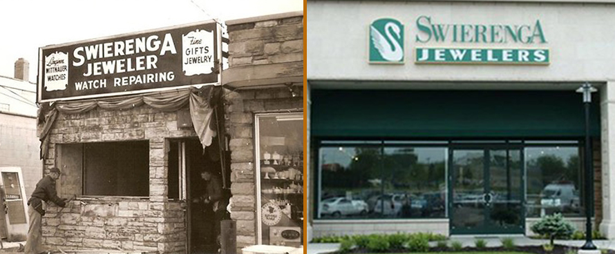 Store fronts from 1949 and 2019