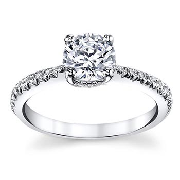White gold engagement ring with large center diamond