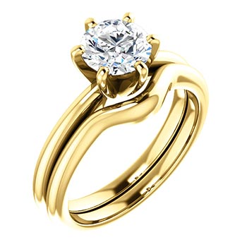 yellow gold enagegement ring with large center diamond